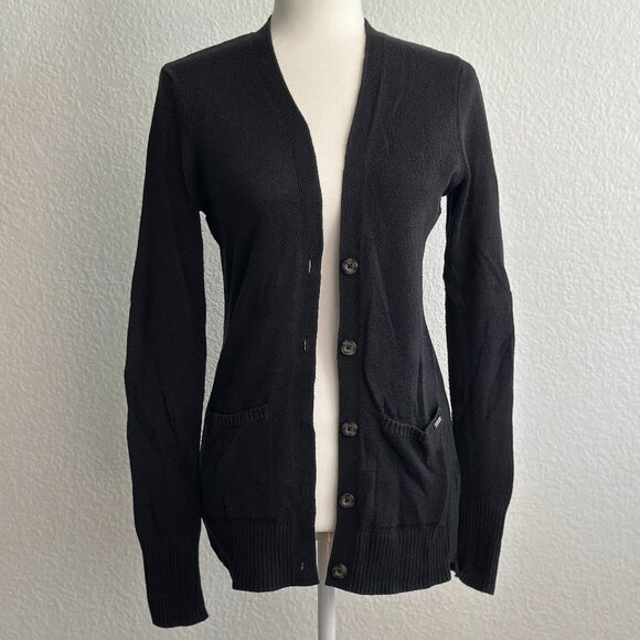 Hollister Classic Black Button-Up Cardigan Sweater Size XS - Picture 2 of 9